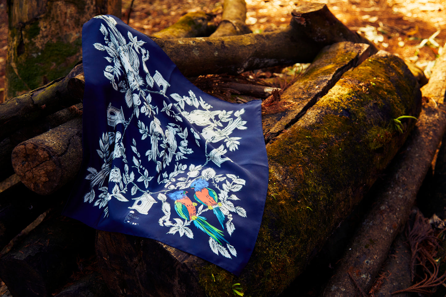Extreme Silk Scarf Bandana 53 x 53 / African Vivid-Navy