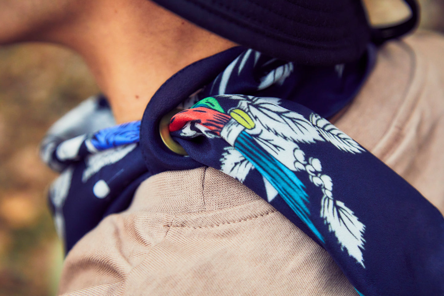 Extreme Silk Scarf Bandana 53 x 53 / African Vivid-Navy