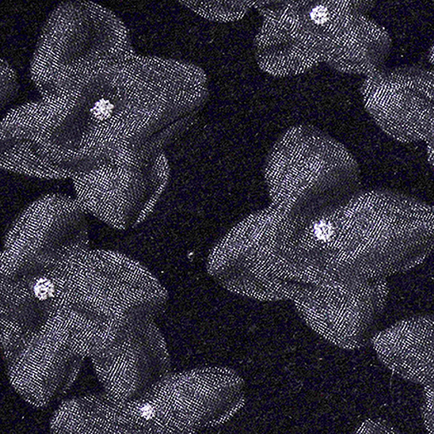 Polyester organdy shrink flocky glitter processing cherry blossom pattern Black