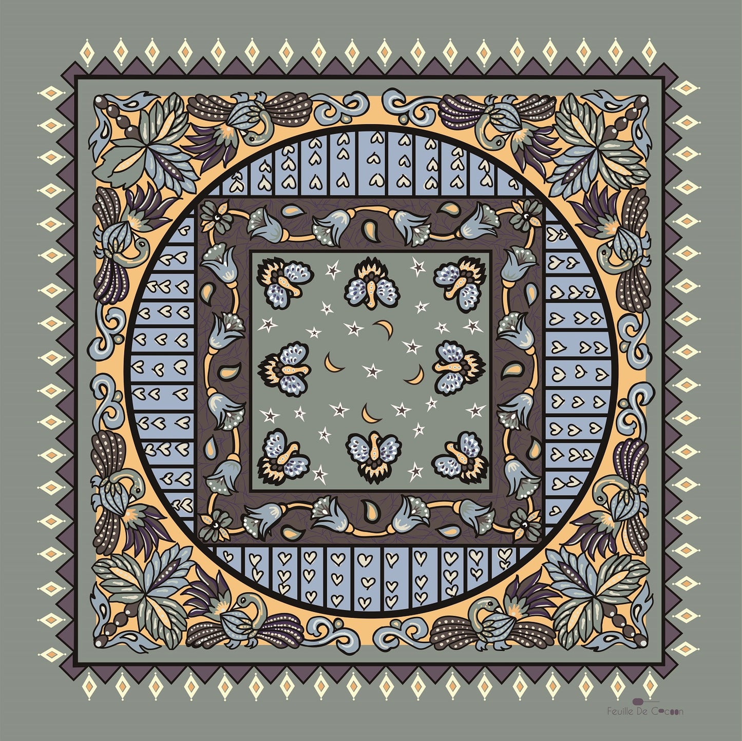 Extreme Silk Scarf Bandana 53 x 53 / Bright Day-Green