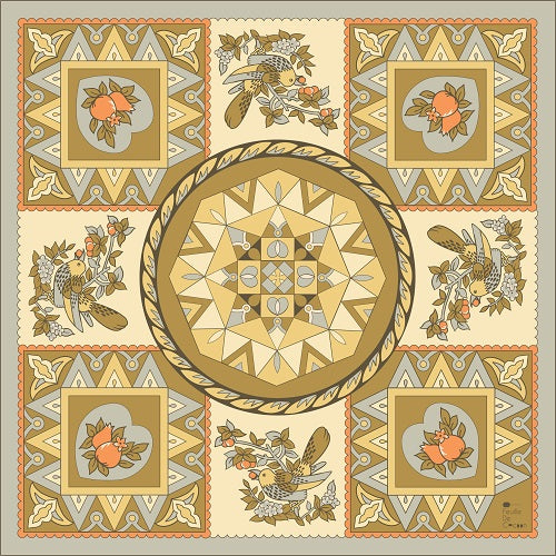 Extreme Silk Scarf Large 110 x 110 / Crystal Natue-Yellow