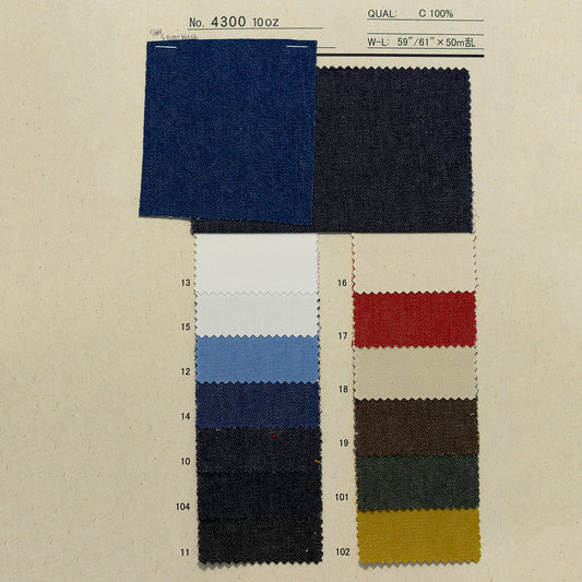 4300  10oz COTTON YARN DYED DENIM